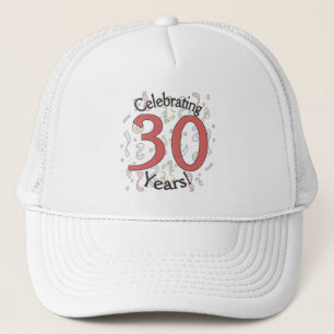 Celebrating 30 years birthday confetti hat