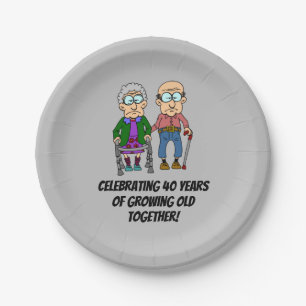 Celebrating 40 Years Growing Old Paper Plate