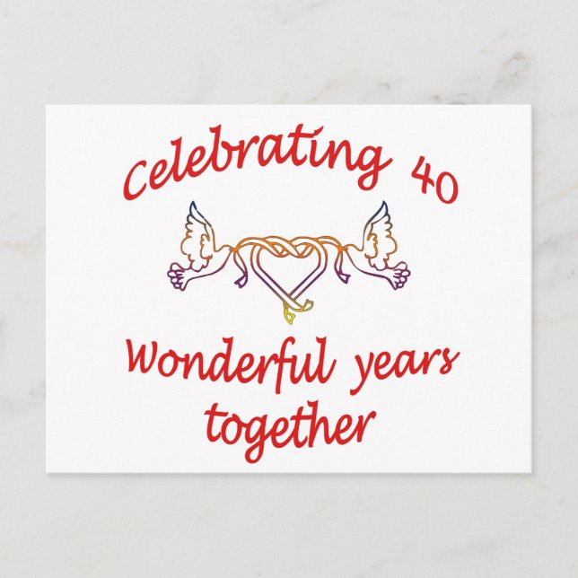 Celebrating 40 years postcard (Front)