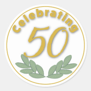 Celebrating 50 - 3" classic round sticker