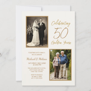 Celebrating 50 Golden Years Photo Anniversary Invitation