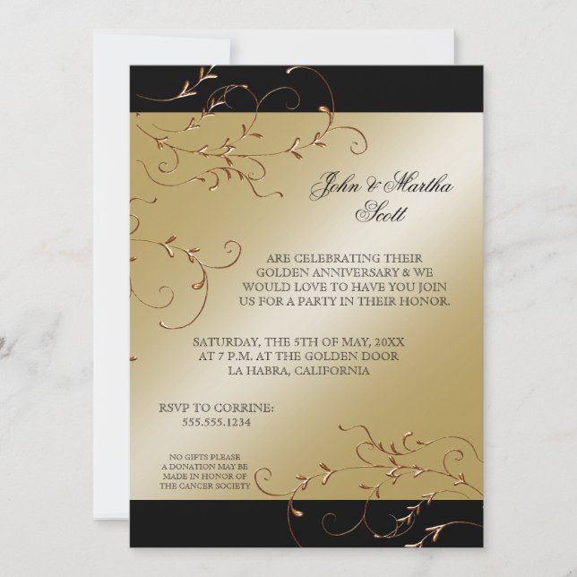 Celebrating 50 years, 50th Anniversary Invitation (Front)