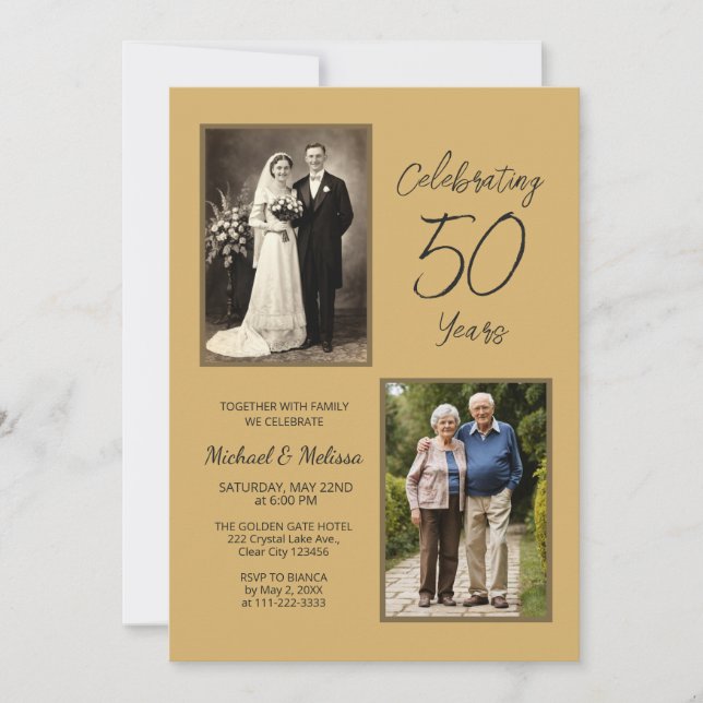 Celebrating 50 Years 50th Wedding Anniversary Invitation (Front)