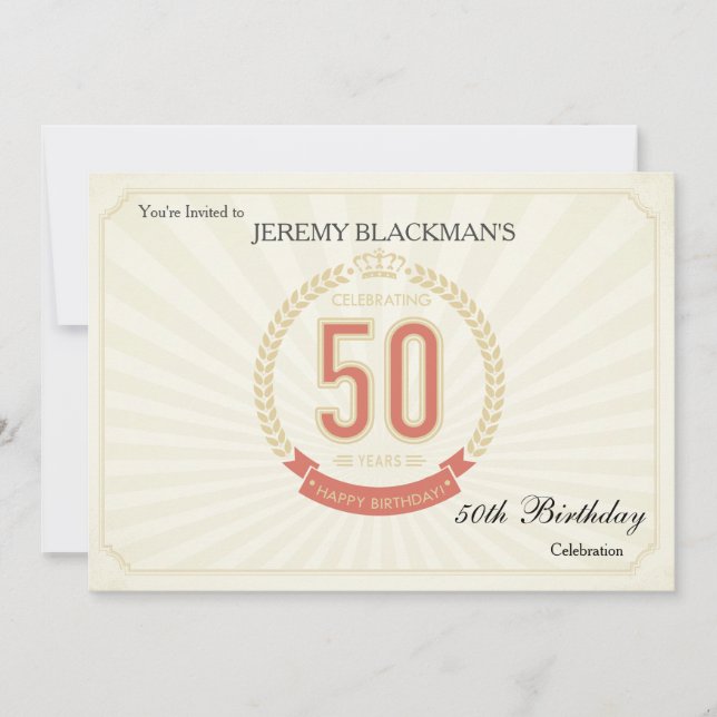 Celebrating 50 Years Birthday Invitation (Front)