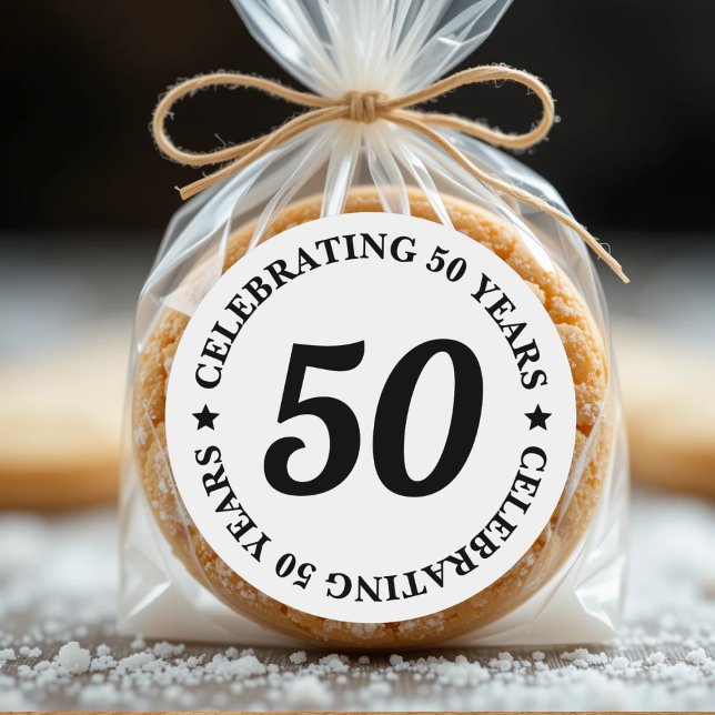 Celebrating 50 Years Fifty 50th Birthday Classic Round Sticker (Celebrating 50 Years Fifty 50th Birthday Classic Round Sticker
)