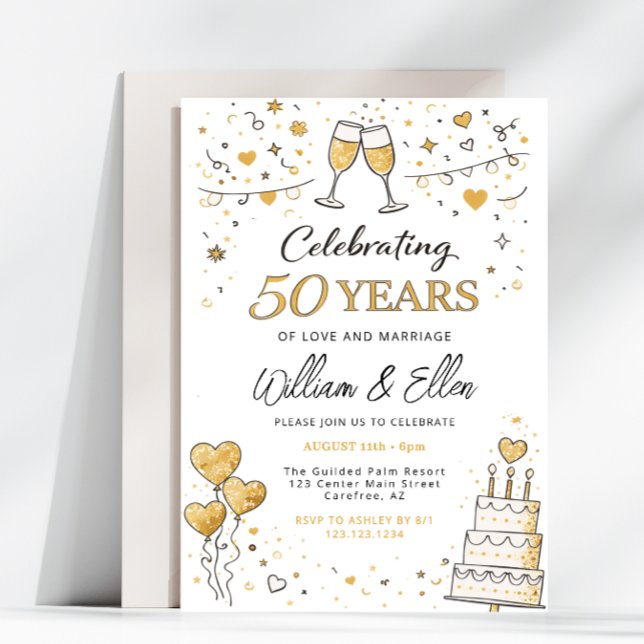 Celebrating 50 Years Wedding Anniversary Invitation (Creator Uploaded)