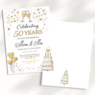 Celebrating 50 Years Wedding Anniversary Invitation