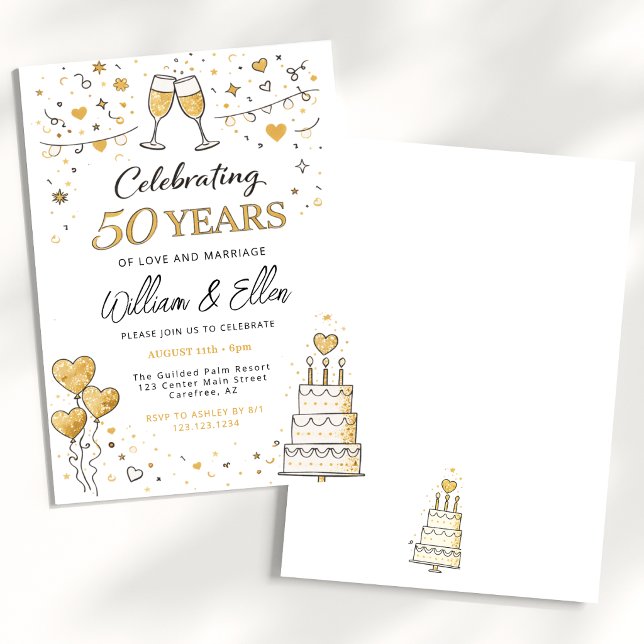 Celebrating 50 Years Wedding Anniversary Invitation (Creator Uploaded)