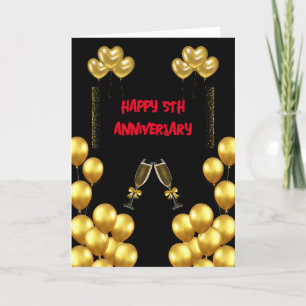 Celebrating 5th Wedding Anniversary Love and Joy  Thank You Card