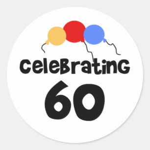 Celebrating 60 classic round sticker