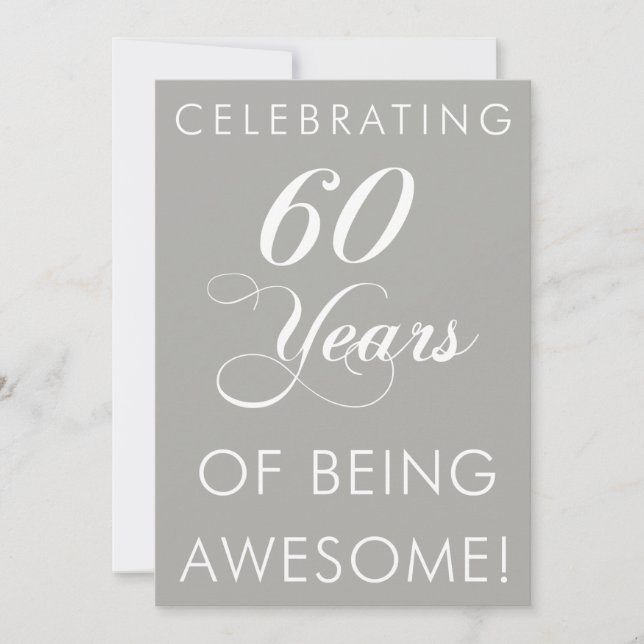 Celebrating 60 Years Of Being Awesome Invite (Front)