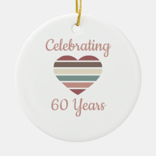 Celebrating 60th Wedding Anniversary Ceramic Tree Decoration