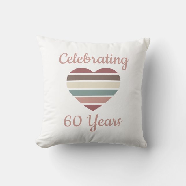 Celebrating 60th Wedding Anniversary Cushion (Front)
