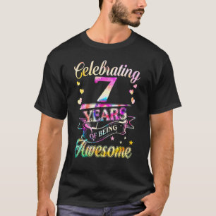 Celebrating 7 Years Awesome Tie Dye 2015 Birthday T-Shirt