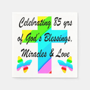 CELEBRATING 85 YEARS OF GODS MIRACLES AND LOVE NAPKIN