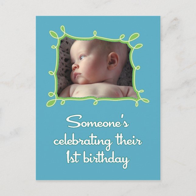 Celebrating a First Birthday Invite (Front)