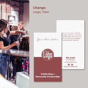 Celebrating a Partnership Hair Stylist Thank You Business Card