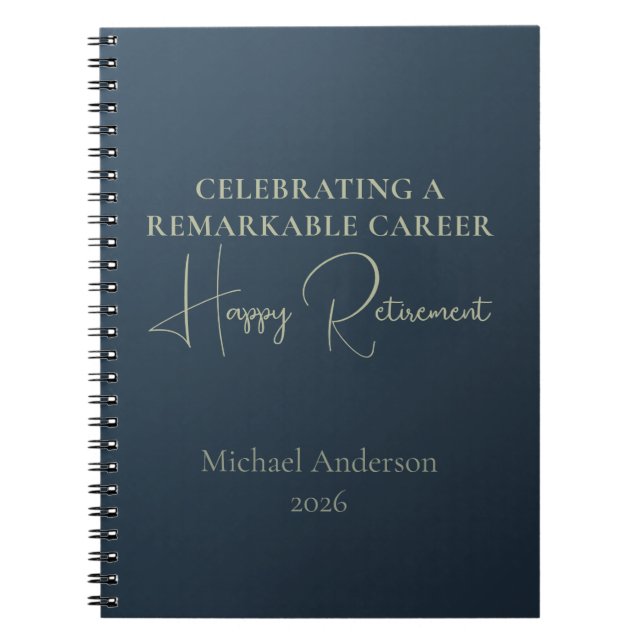 Celebrating a Remarkable Career Retirement Gift Notebook (Front)
