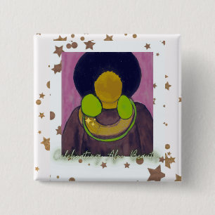 Celebrating Afro Beauty 15 Cm Square Badge