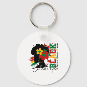 Celebrating Black History Culture Excellence Afro Key Ring