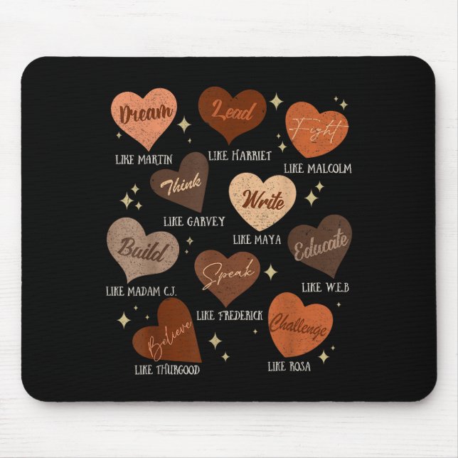 Celebrating Black History Educated Leader Artwork Mouse Pad (Front)