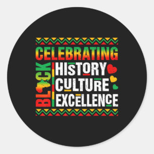 Celebrating Black History Month Afro African Men W Classic Round Sticker