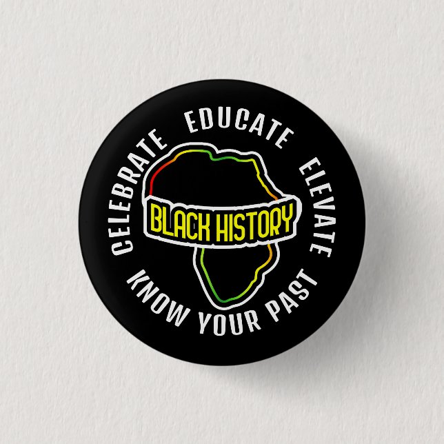 Celebrating Black History on BLACK 3 Cm Round Badge (Front)