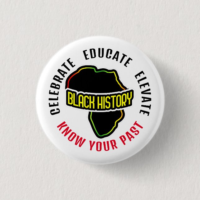 Celebrating Black History on WHITE 3 Cm Round Badge (Front)