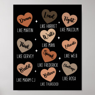 Celebrating Black History With Educated Leader Hea Poster