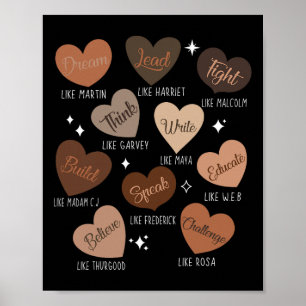 Celebrating Black History With Educated Leader Hea Poster