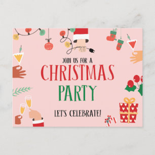 Celebrating Christmas Party Postcard