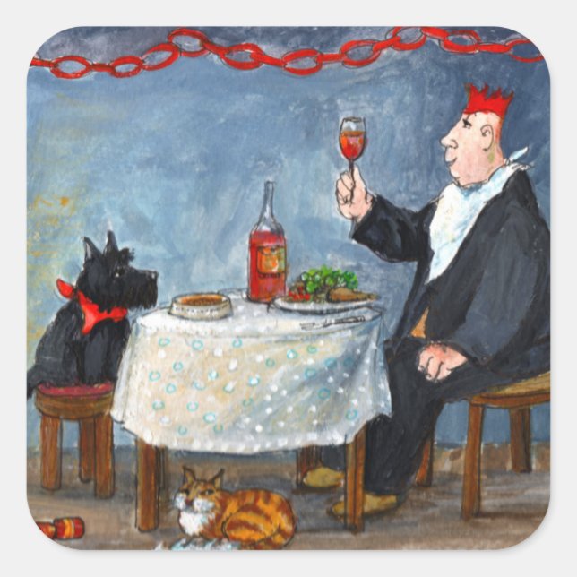 Celebrating Christmas. Square Sticker (Front)