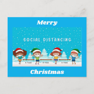 Celebrating Christmas With Social Distancing Postcard