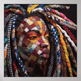 Celebrating Colorful Black Woman Poster