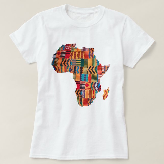 Celebrating Colourful African Map T-Shirt (Design Front)