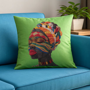 Celebrating Colourful Black Women Throw Pillow