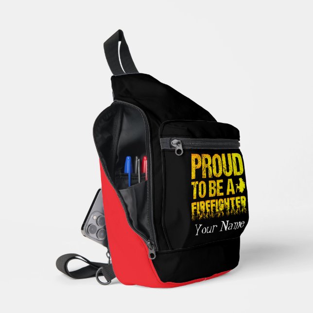 Celebrating Firefighter Pride & Bravery Sling Bag (Open)