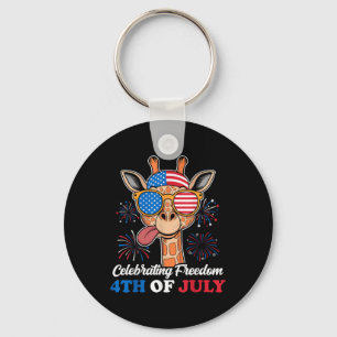 Celebrating Freedom 4th Of July Usa Flag Patriotic Key Ring