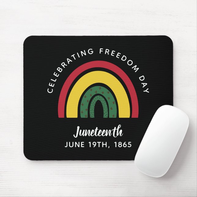 Celebrating Freedom Day Juneteenth 1865 Rainbow Mouse Pad (With Mouse)