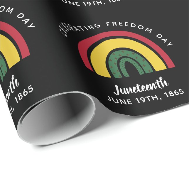 Celebrating Freedom Day Juneteenth 1865 Rainbow Wrapping Paper (Roll Corner)