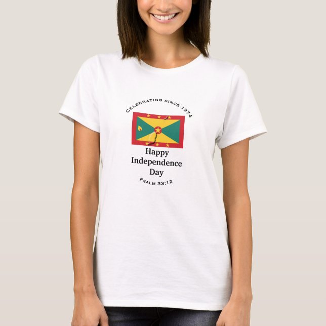 Celebrating GRENADA INDEPENDENCE Flag Map WHITE T-Shirt (Front)