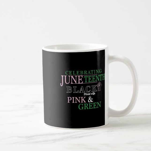 Celebrating Juneteenth 1865 Black Mixed With Pink  Coffee Mug (Right)