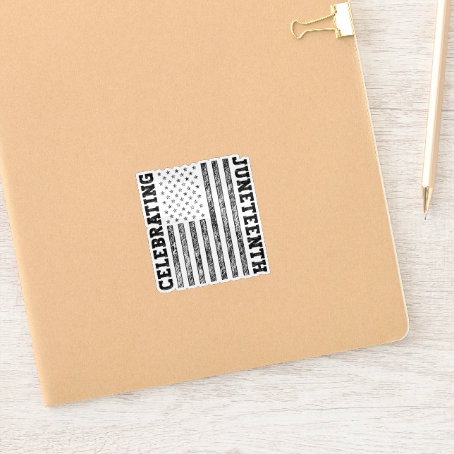 Celebrating Juneteenth Distressed American Flag (Notebook)