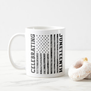 Celebrating Juneteenth Distressed American Flag Coffee Mug