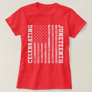 Celebrating Juneteenth Vintage American Flag Cool T-Shirt