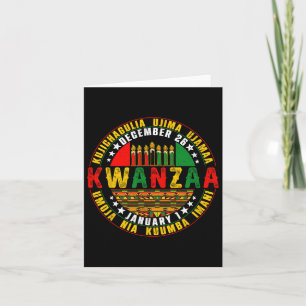 Celebrating Kwanzaa Kinara Principles Candles Pan Card