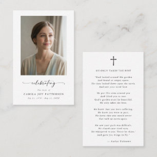Celebrating Life Funeral Memorial Prayer Card