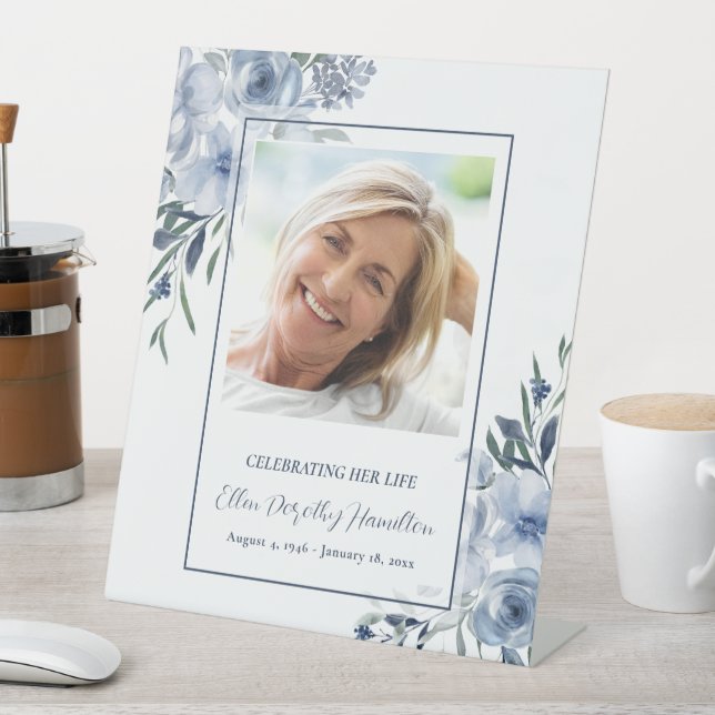 Celebrating Life Memorial Service Photo Pedestal Sign (In SItu)