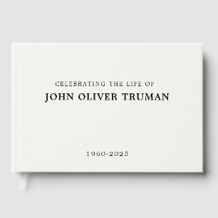Celebrating Life of Custom Memorial Ivory White Guest Book