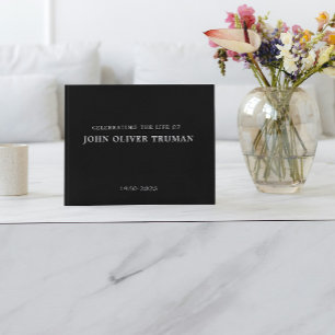 Celebrating Life of Personalised Memorial black Guest Book
